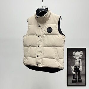 Canada Goose Beige and Black Puffer Vest